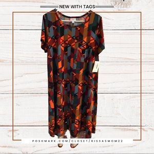 LULAROE Carly Dress Multicolor Size L NWT
